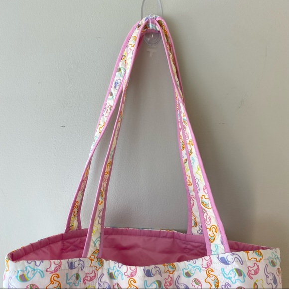 Elephant Print and Pink Tote Bag - Picture 10 of 12